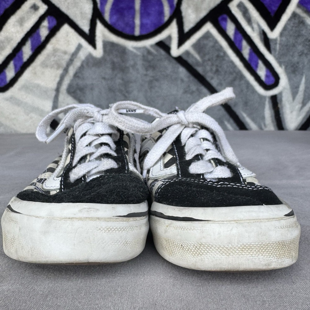 Size 12c - Vans Old Skool Checkers Black & White Kids Shoes Youth - Picture 4 of 7